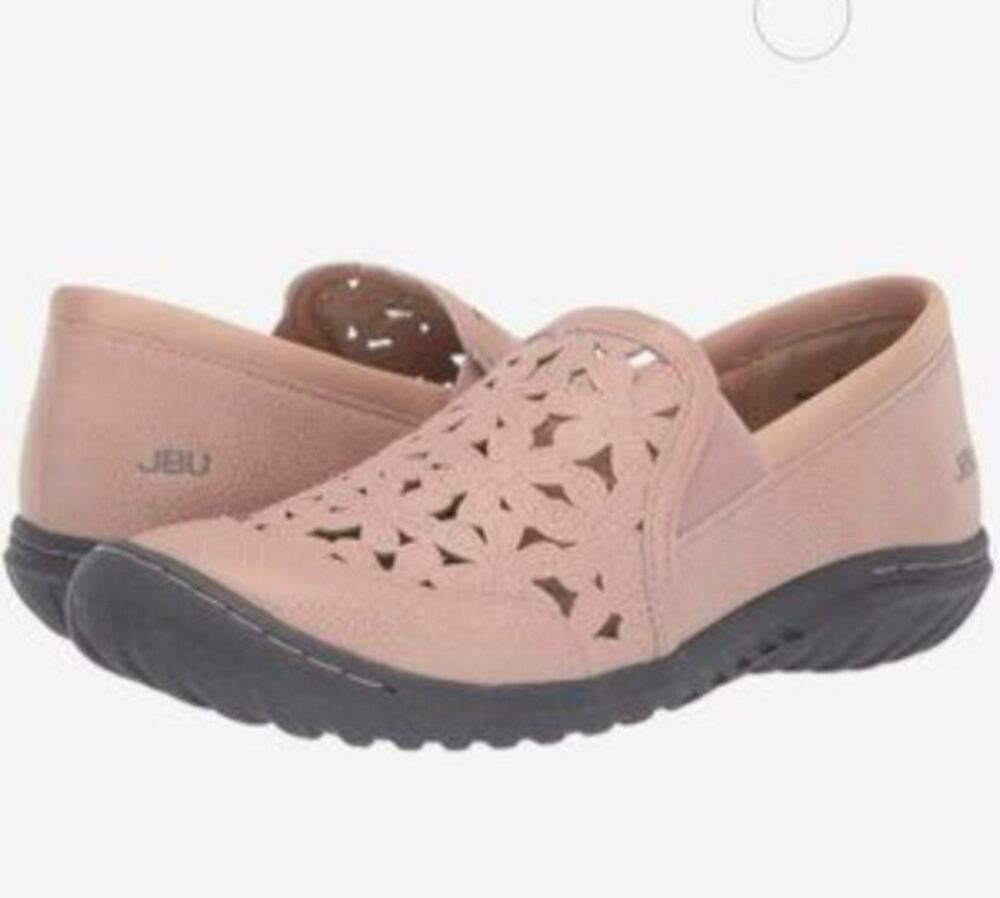 JBU by Jambu Floral Laser-Cut Moc Slip-On Flats Memory Foam Blush Pink 8.5